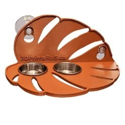 3D Printed Monstera Leaf Dual 0.5oz Cup Suction Cup Feeding Ledge -Repti Life Shop 3dprintsrus 3d printed monstera leaf dual 0.5oz cup suction cup feeding ledge 46638.1707192976