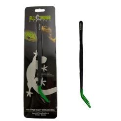 ATR Stainless Steel Angled Feeding Tweezers / Tongs Blister Pack 8"