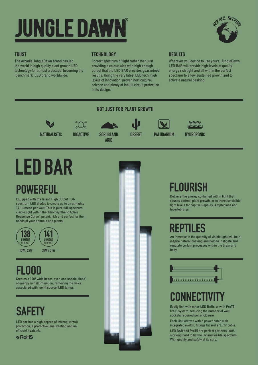 Arcadia Jungle Dawn LED Bar - 22.5" 34 Watts 4 Arcadia Jungle Dawn LED Bar - 22.5" 34 Watts - Image 4