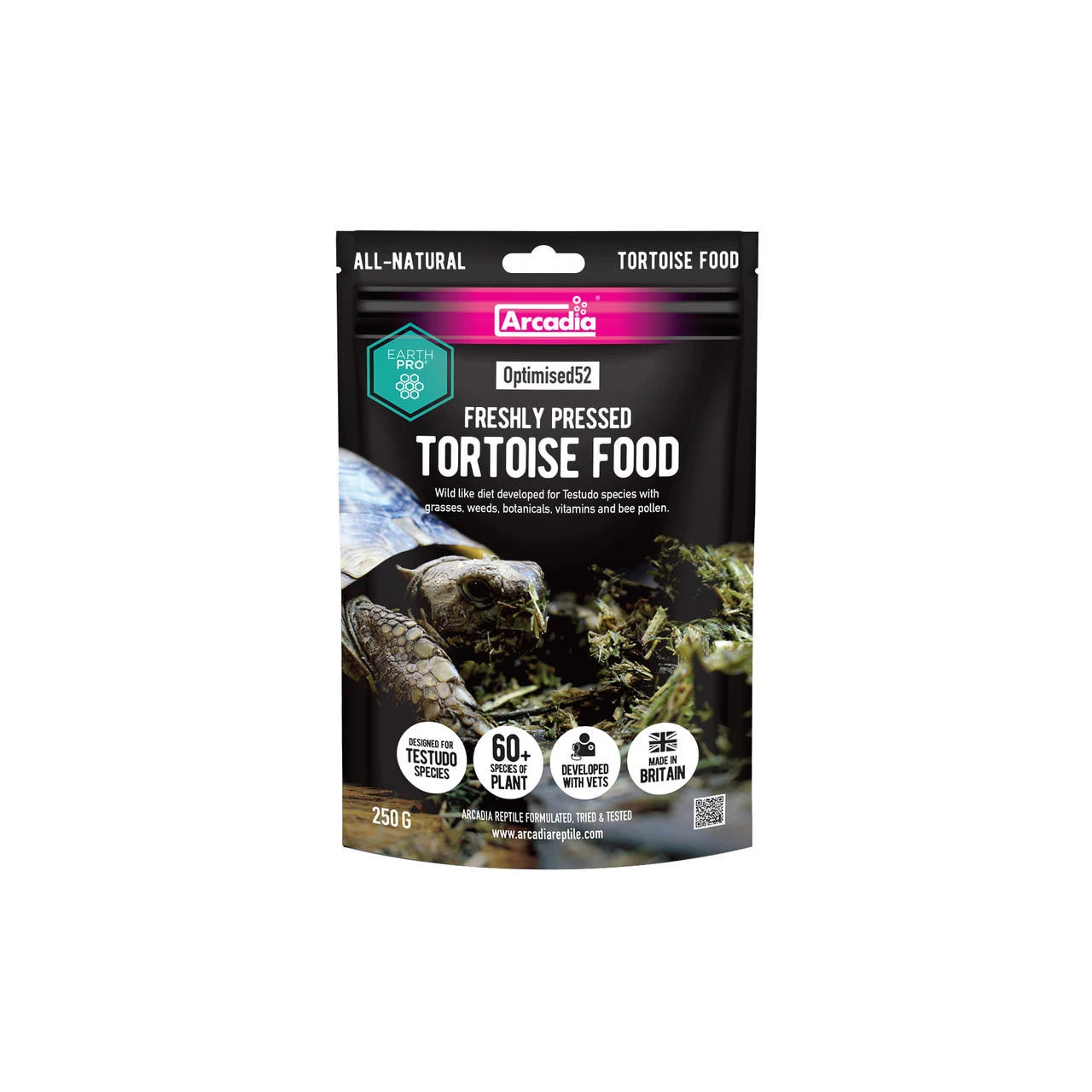 Arcadia Reptile EarthPro Optimised52 Tortoise Food 250g 1 Arcadia Reptile EarthPro Optimised52 Tortoise Food 250g