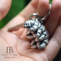 Tardigrade Keychain (Pewter) By Emily Burke -Repti Life Shop emily burke artwork tardigrade keychain pewter by emily burke 50124.1632845900