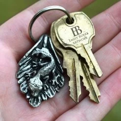 Uroplatus Phantasticus Keychain (Pewter) By Emily Burke