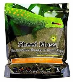 Galapagos Sheet Moss Decorative Sheet Of Real Moss For Tropical & Forest Tanks 8Qt.