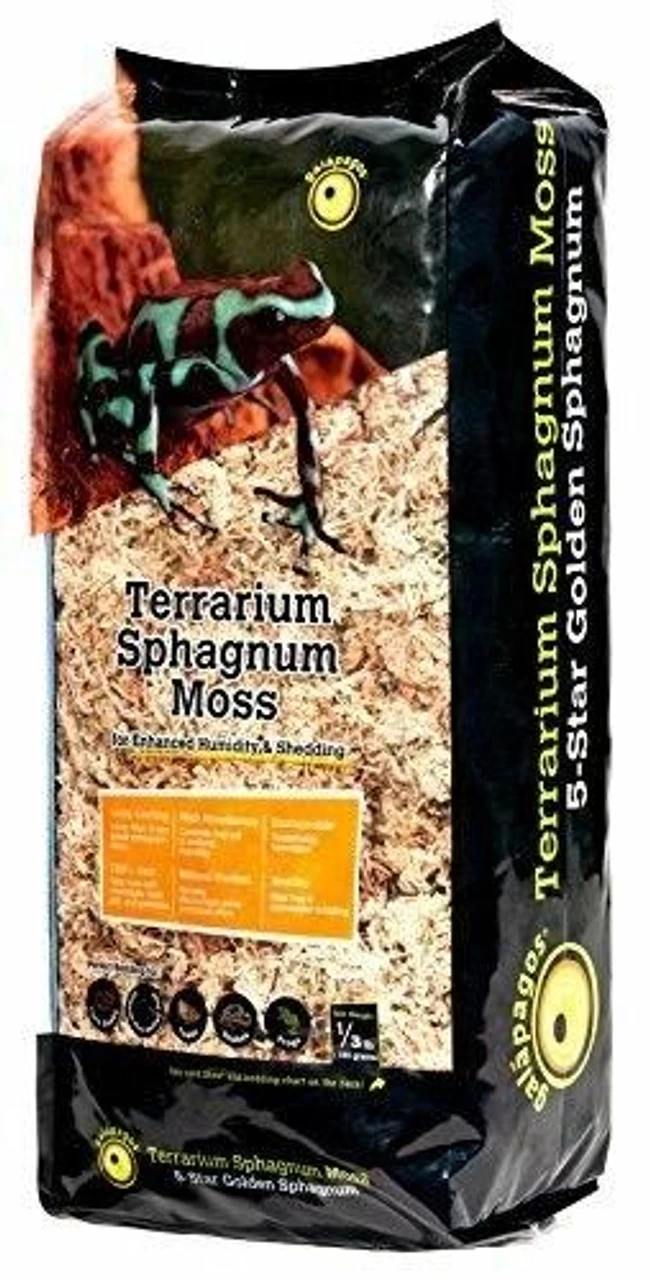 Galapagos Terrarium Sphagnum Moss 5-Star Premium Golden Sphagnum For Enhanced Humidity & Shedding 1/3 Lb. 1 Galapagos Terrarium Sphagnum Moss 5-Star Premium Golden Sphagnum For Enhanced Humidity & Shedding 1/3 Lb.