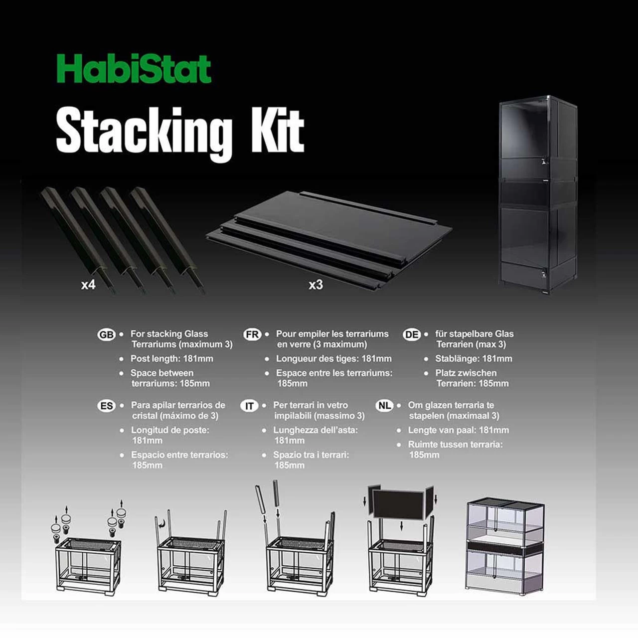 Habistat Stacking Kit For Glass Terrarium 45x45cm 3 Habistat Stacking Kit For Glass Terrarium 45x45cm - Image 3