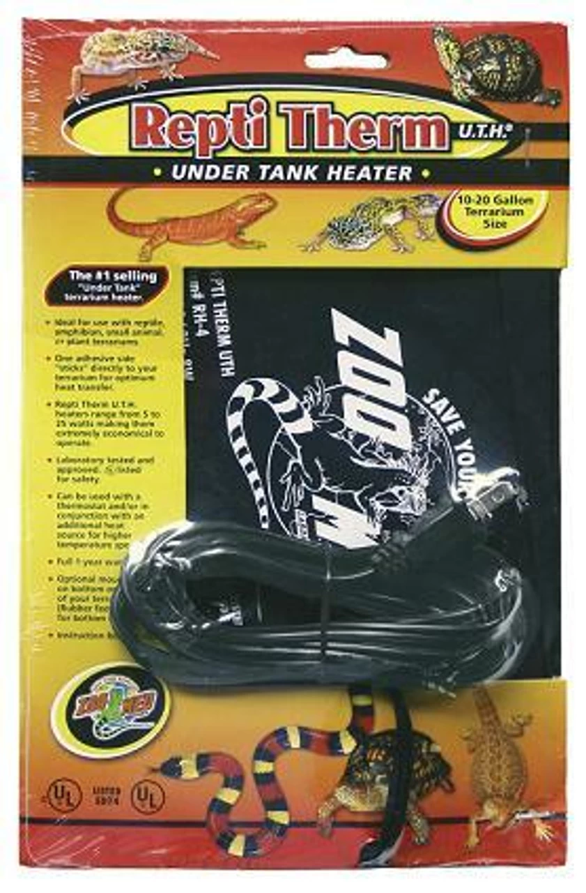 Zoo Med ReptiTherm Under Tank Heat Mat Pad 50-60 Gal. 8" X 18" Heat Mat 1 Zoo Med ReptiTherm Under Tank Heat Mat Pad 50-60 Gal. 8" X 18" Heat Mat