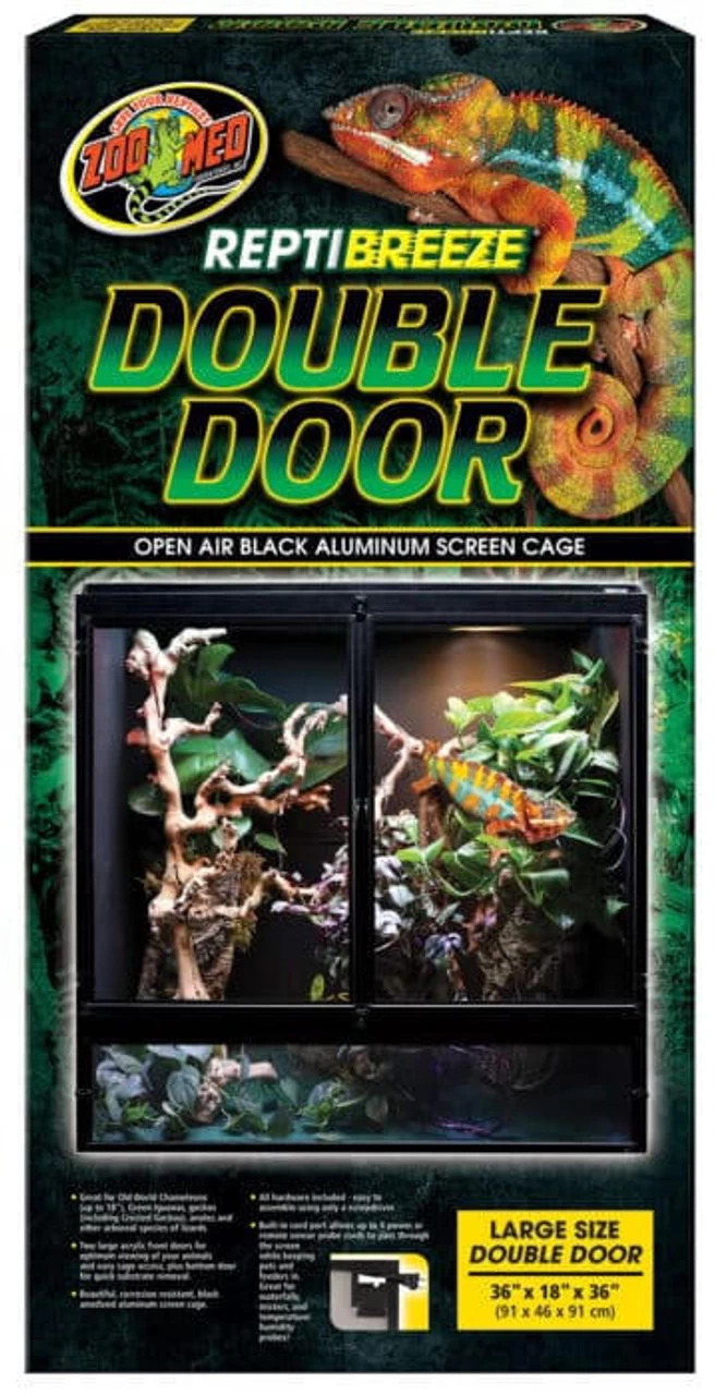 ZOO MED REPTIBREEZE DOUBLE DOOR 36" X 18" X 36" NT-14 1 ZOO MED REPTIBREEZE DOUBLE DOOR 36" X 18" X 36" NT-14